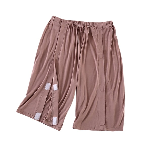Ohufall Women's Modal Pajama Shorts Soft Comfy Front Split Surgery Recovery Lounge Sleep Short Summer Solid Color Loose Care Shorts for Patients
