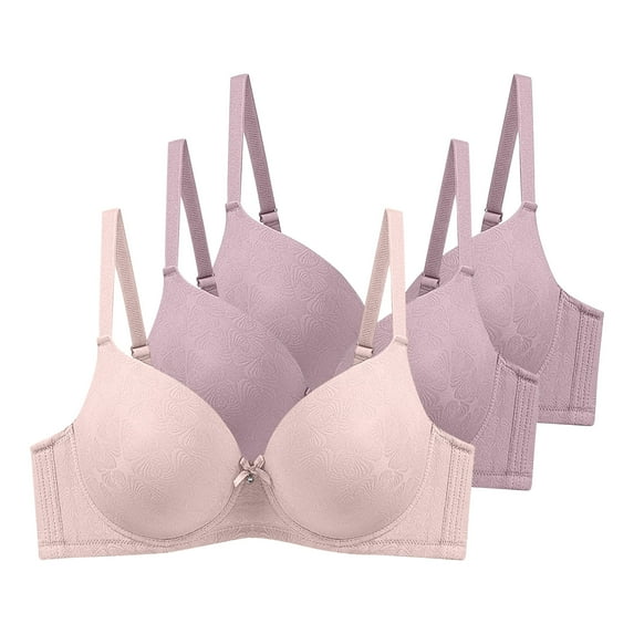 Ohufall Women's Pack of 3 Push Up Bra Seamless Bralettes Everyday Bras Comfort Sleep Bra Full Coverage Bras, 38B/C-48B/C
