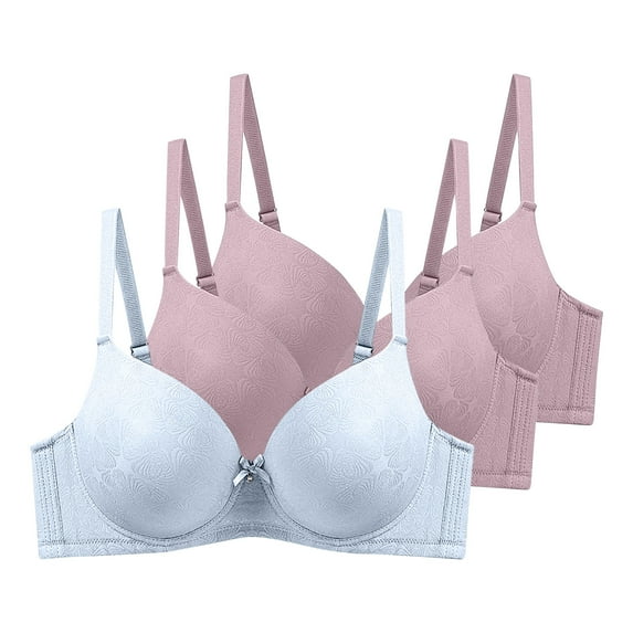 Ohufall Women's Pack of 3 Push Up Bra Seamless Bralettes Everyday Bras Comfort Sleep Bra Full Coverage Bras, 38B/C-48B/C