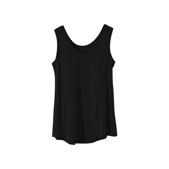 Ohufall Women's Pajama Tank Tops with Padded Sleeveless Top Round Neck Solid Color Comfort Pajama Top