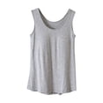 thumbnail image 1 of Ohufall Women's Pajama Tank Tops with Padded Sleeveless Top Round Neck Solid Color Comfort Pajama Top, 1 of 4