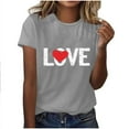 thumbnail image 1 of Ohufall Women's Plus Size Tops Fashion Women Valentine's Day Print Short Sleeve T-shirt Novelty Graphic Tops, 1 of 4