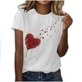 thumbnail image 1 of Ohufall Women's Plus Size Tops Fashion Women Valentine's Day Print Short Sleeve T-shirt Novelty Graphic Tops, 1 of 4