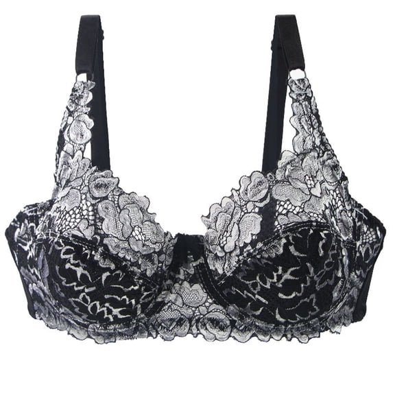 Ohufall Women's Push Up T Shirt Bras,Sexy Lace With Steel Double Breasted Lingerie Bra Bralette