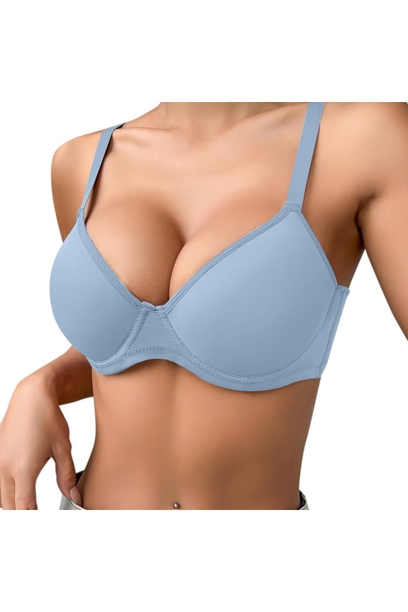 Women's Push up Bra No Underwire Seamless Bras Underwear Comfort Lightly Padded T-Shirt Bra, 32B/C-40B/C