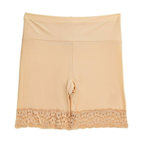 Ohufall Women's Seamless Boyshorts Panties Sexy Breathable Solid Color Lace High Waist Boxer Briefs Stretchy Tummy Control Full Coverage Underwear