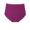 thumbnail image 1 of Ohufall Women's Seamless Underwear Solid Color Stretchy Comfortable Full Coverage Panty Summer Cool Breathable High Waist Tummy Control Brief, 1 of 7