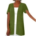 thumbnail image 1 of Ohufall Women's Short Sleeve Cardigan Overwears Summer Solid Loose Open Front Bolero Shrugs Fashion Casual Cardigan Tops Cover Ups for Women, 1 of 6