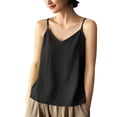 thumbnail image 1 of Ohufall Women's Spaghetti Strap Tank Tops Cotton Linen Lightweight Loose Cami Tops Solid Ultra-soft Summer Tanks, 1 of 5