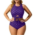 thumbnail image 1 of Ohufall Women's Swimsuit Tankini Tummy Control Bathing Suits Two Piece Full Coverage Slim Swim Suits with High Waisted Bottoms, 1 of 3