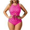 thumbnail image 1 of Ohufall Women's Swimsuit Tankini Tummy Control Bathing Suits Two Piece Full Coverage Slim Swim Suits with High Waisted Bottoms, 1 of 3