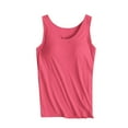 thumbnail image 1 of Ohufall Women's Tank Tops with Built-in Bra Casual Sleeveless Solid Undershirts Comfy Summer Plus Size Workout Tanks, 1 of 7