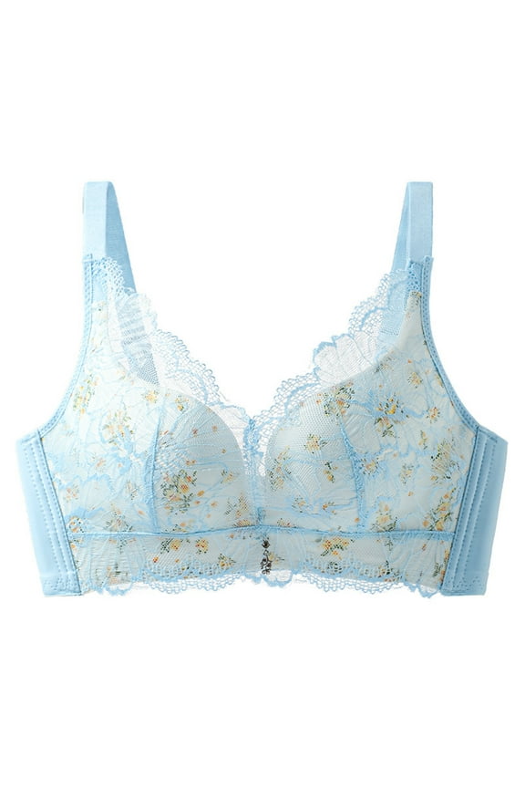 Women's Wireless Lace Bras Push Up Wire Free Everyday Bras No Underwire Breathable Bras, 34B/C-46B/C
