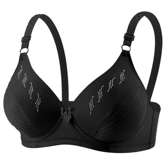 Ohufall Womens Bra Adjustable Strap Deep V Push Up Bra Wirefree Comfort Support Daily Underwear