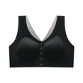 thumbnail image 1 of Ohufall Womens Bra Plus Size Front Buckle Gathered Bra Fixed Cup Seamless Back Comfort Everyday Bras, 1 of 4
