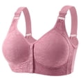 thumbnail image 1 of Ohufall Womens Bras Front Button Closure Summer Gathered Underwear No Steel Rims Thin Solid Color Everyday Bras, 1 of 8