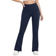 thumbnail image 1 of Ohufall Womens Flared Leggings Slit Hem High Waist Bootcut Yoga Pants Buttery Soft Workout Bootleg Pants, 1 of 8