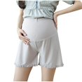 thumbnail image 1 of Ohufall Womens Maternity Lounge Shorts Soft Comfy Elastic High Waist Bottom Shorts Summer Solid Color Casual Over the Belly Pajama Short Pants for Pregnant Women, 1 of 4