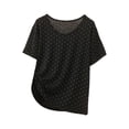 thumbnail image 1 of Ohufall Womens Pajama Tops Lightweight Breathable Modal Sleepwear Solid Color Crewneck Short Sleeve Shirts, 1 of 4