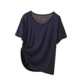 thumbnail image 1 of Ohufall Womens Pajama Tops Lightweight Breathable Modal Sleepwear Solid Color Crewneck Short Sleeve Shirts, 1 of 4