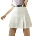 thumbnail image 1 of Ohufall Womens Pleated Mini Skirts with Shorts Fashion Casual High Waist School Uniform Skorts Summer Solid A-Line Athletic Tennis Skirts for Women, 1 of 5