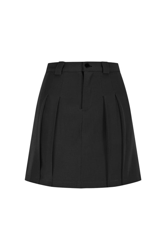 Womens Pleated Mini Skirts with Shorts Fashion Casual High Waist School Uniform Skorts Summer Solid A-Line Athletic Tennis Skirts for Women