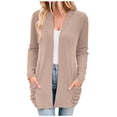 thumbnail image 1 of Ohufall Womens Ribbed Cardigan Sweaters Loose Fit Comfy Short Sleeve Cover Up Fashion Solid Causal Open Front Bolero Shrugs with Pokckets, 1 of 4