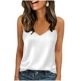 thumbnail image 1 of Ohufall Womens Satin Cami Tops Loose Adjustable Spaghetti Strap Tank Tops Sleeveless Solid Soft Tanks, 1 of 8