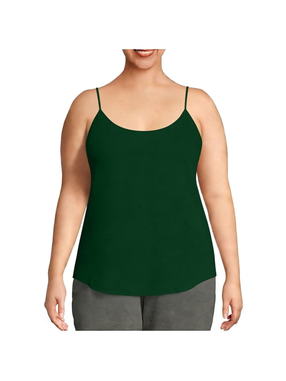 Womens Sleeveless Undershirts Spaghetti Strap Solid Cami Tops Plus Size Comfortable Tank Tops