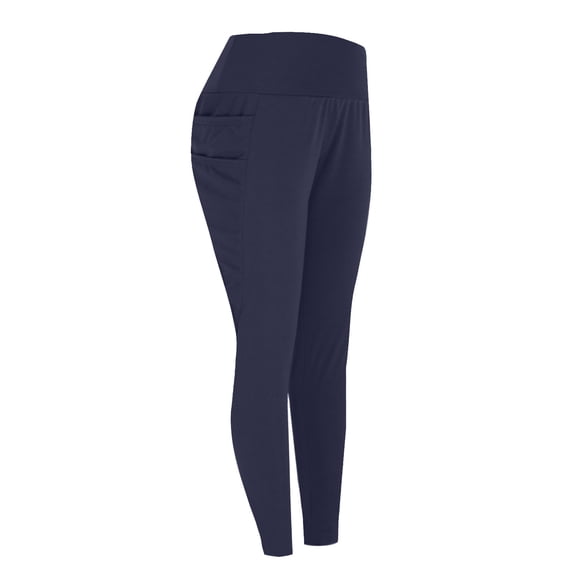 Ohufall Womens Stretch High Waisted Yoga Pants Fashionable Slim Fit Hip Lift Tummy Control Bottom Pant Solid Casual Gym Workout Leggings with Two Pockets