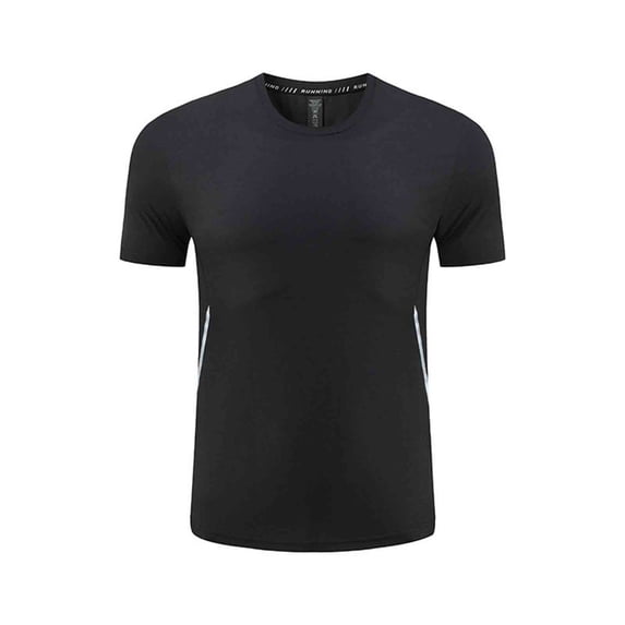 Ohufall Workout Shirts for Men Short Sleeve Plus Size Stretch Tops Quick Dry Solid Athletic Tee Shirts
