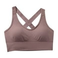 thumbnail image 1 of Ohufall Workout Sport Bras for Women Soft Comfortable No Underwire Full Coverage Bras Light Breathable Solid Gathering Push Up Athletic Yoga Tank Bras, 1 of 6