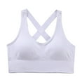 thumbnail image 1 of Ohufall Workout Sport Bras for Women Soft Comfortable No Underwire Full Coverage Bras Light Breathable Solid Gathering Push Up Athletic Yoga Tank Bras, 1 of 5