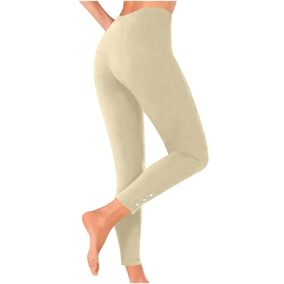 Ohufall Yoga Leggings for Women Elastic Waist Slimming Stretch Workout Pants Plus Size Summer Sports Activewear