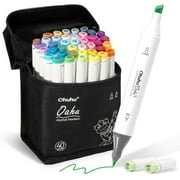 Ohuhu Alcohol Art Markers, 40 Colors Fine & Chisel Dual Tips Refillable Ink-Oahu for Artists