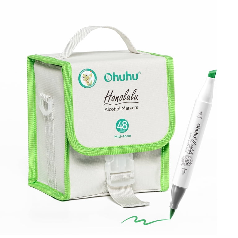 Ohuhu 48 Colors Dual Tips Alcohol Markers, Fine and Chisel