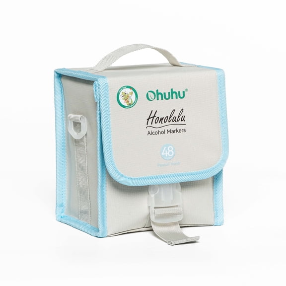 Ohuhu 48 Pastel Colors Brush & Chisel Alcohol-Based Markers + 1 Colorless Blender for Artist Adults' Coloring-Unique Packaging