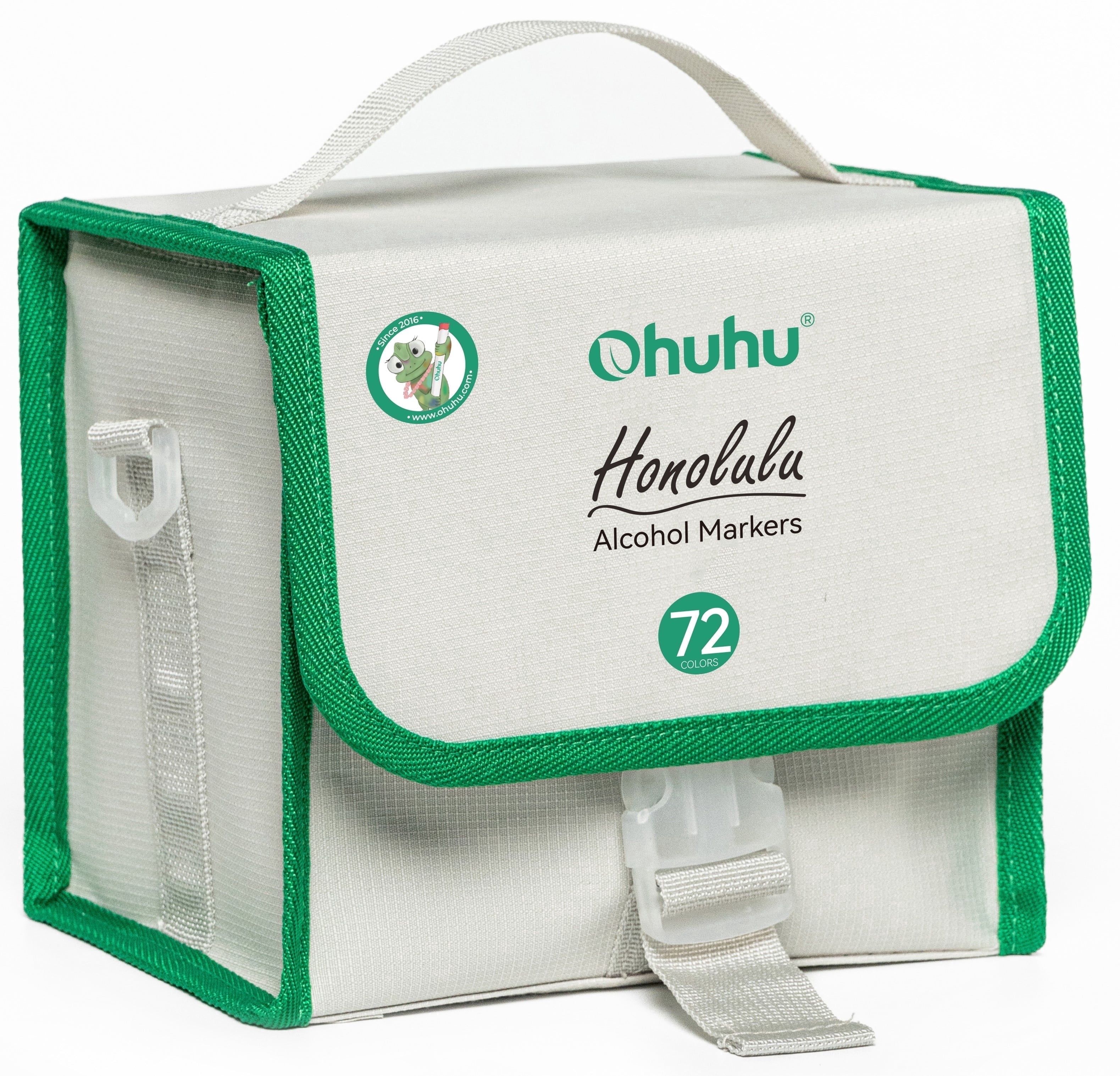 Ohuhu 72 Colors Brush-and-Chisel Dual Tips Colors Alcohol-Based Markers with 1 Colorless Blender-Unique Packaging