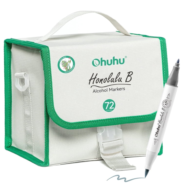 Ohuhu 72 Colors Brush-and-Fine Dual Tips Alcohol-Based Markers