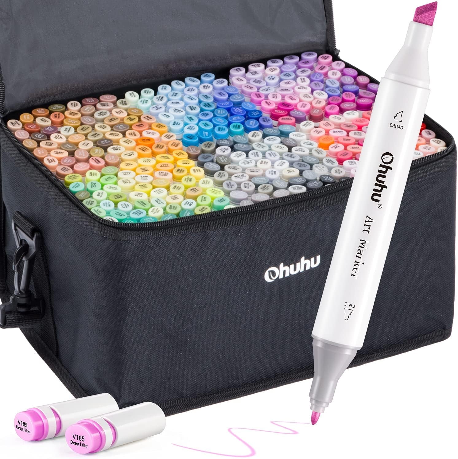 Ohuhu Alcohol Markers 320 Colors - Chisel & Fine Double Tipped Art Markers