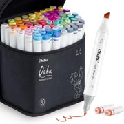 Ohuhu Alcohol Markers 80 Colors Dual Tip -Chisel &Fine -Art Marker Set for Adults Coloring Illustration -Refillable -Oahu