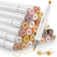 thumbnail image 1 of Ohuhu Alcohol Markers Skin Tone 36 Portrait Colors - Refillable Ink - Brush & Chisel Dual Tips, 1 of 9