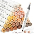 thumbnail image 1 of Ohuhu 36 Skin Tone Alcohol Markers, Dual Tip Brush & Fine, Refillable, for Artists & Coloring, Honolulu B, 1 of 4