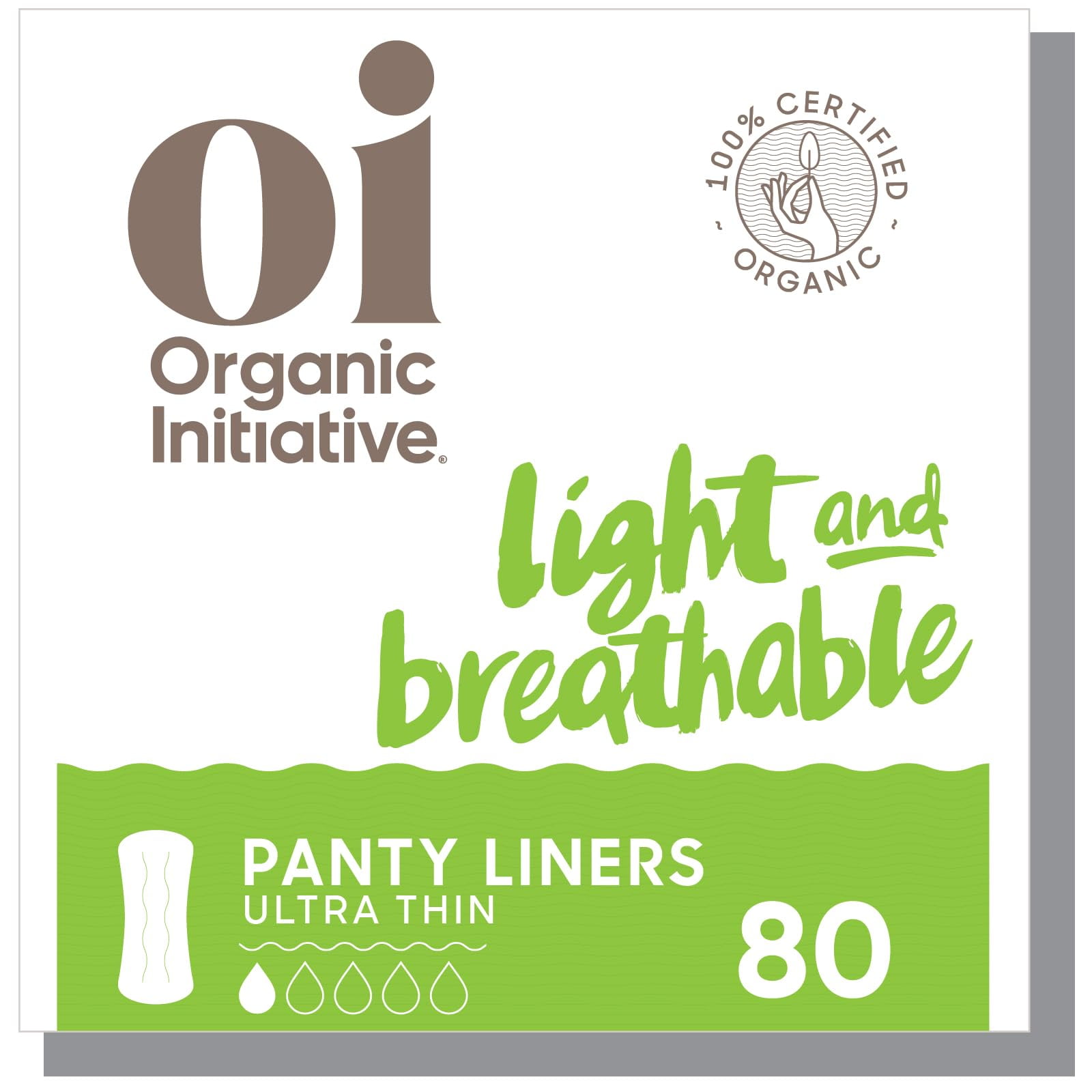 Oi l Organic Initiative GP27 UltraThin Pantyliner, 100 Certified