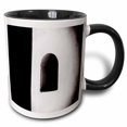 thumbnail image 1 of 3drose, Oia, Greece. Santorini. Black and White Stucco Window., 11oz Two-tone Black Mug, 1 of 6