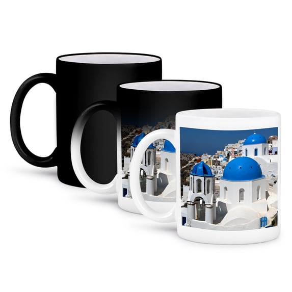 3dRose, Oia on the island of Santorini, Greece - EU12 DNY0010 - David Noyes, 11oz Magic Transforming Mug