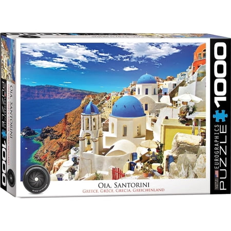 Oia Santorini Greece 1000-Piece Jigsaw Puzzle – Iconic Cliffside Village & Blue Domes Scenic Puzzle