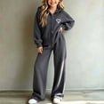 thumbnail image 1 of Oiangi 2 Piece Outfits for Girl Winter Sweater Clothes Zip-Up Hoodie and Pant Fashion Knitted Sets Dark Gray 12-13 Years, 1 of 5