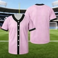 thumbnail image 1 of Oiangi Boys Mesh Button Down Shirts Short Sleeve Color Block Baseball Jerseys V Neck Sports Uniform Pink 100, 1 of 6