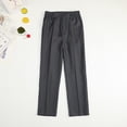 thumbnail image 1 of Oiangi Dress Pants for Boys Flat Front Elastic Waistband Slacks School Uniform Pants with Pockets Gray 16-17 Years, 1 of 9